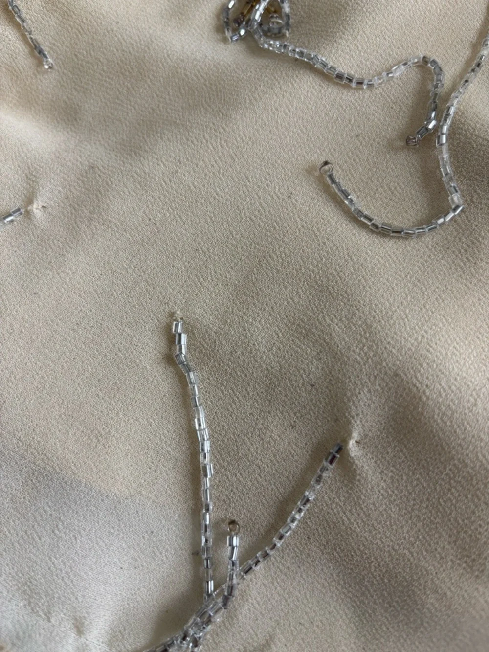 ASOS Cream Mini Dress with Gold Sequin Bead Embroidery Sz 4 - Picture 11 of 14